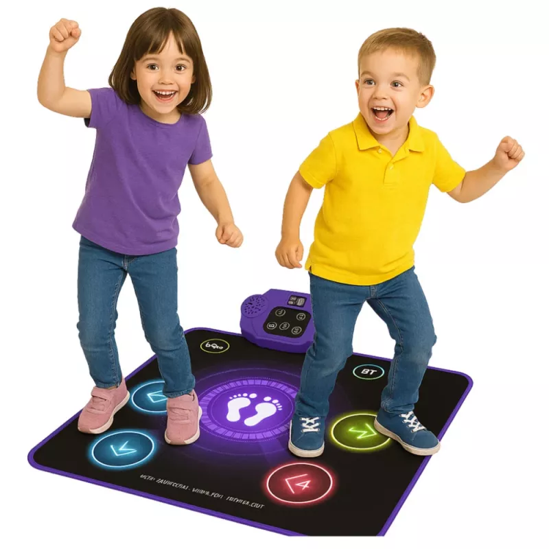 LEAN TOYS Interaktywna mata taneczna dla dzieci z Bluetooth 5.0, 5 trybów gry i 3 języki