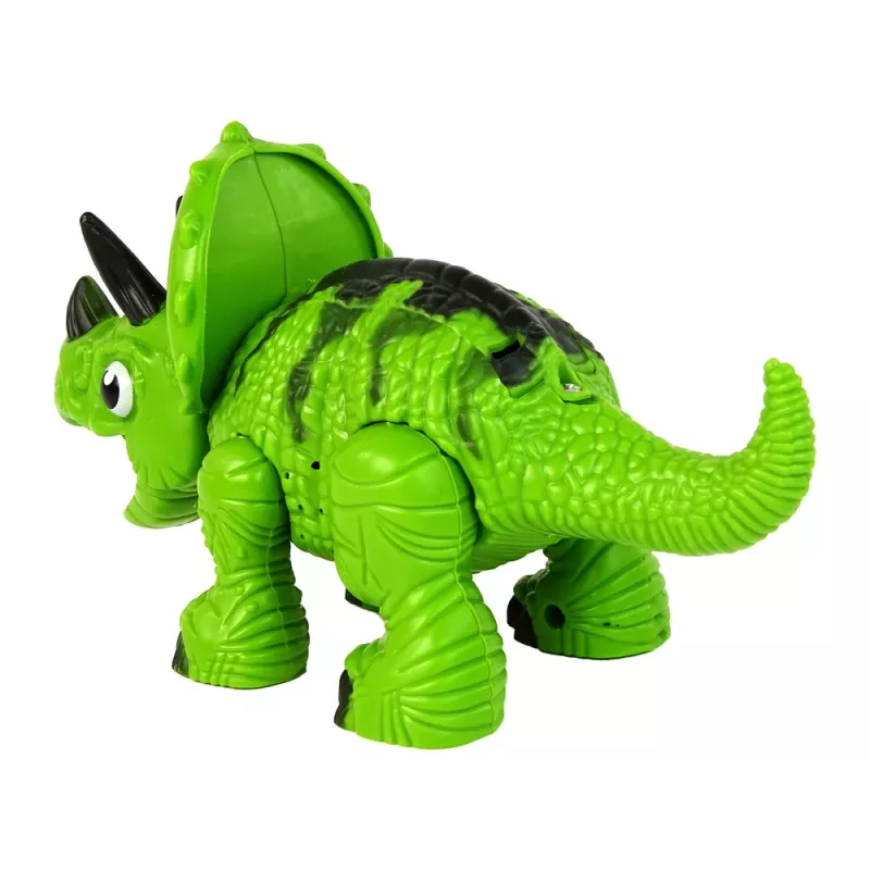 LEAN TOYS Interaktywny Dinozaur Triceratops Steam Woda Dźwięk Zielony
