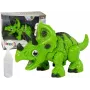 LEAN TOYS Interaktywny Dinozaur Triceratops Steam Woda Dźwięk Zielony