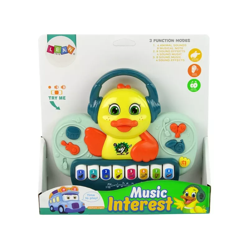 LEAN TOYS Interaktywna Kaczuszka Piano DJ Instrumenty Dźwiękowe Melodie Muzyczne