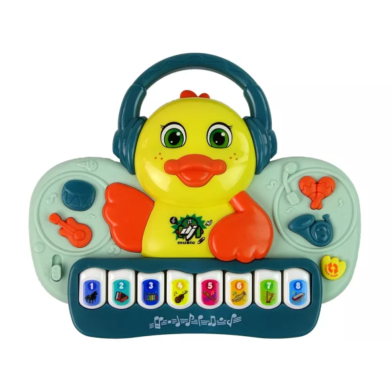 LEAN TOYS Interaktywna Kaczuszka Piano DJ Instrumenty Dźwiękowe Melodie Muzyczne