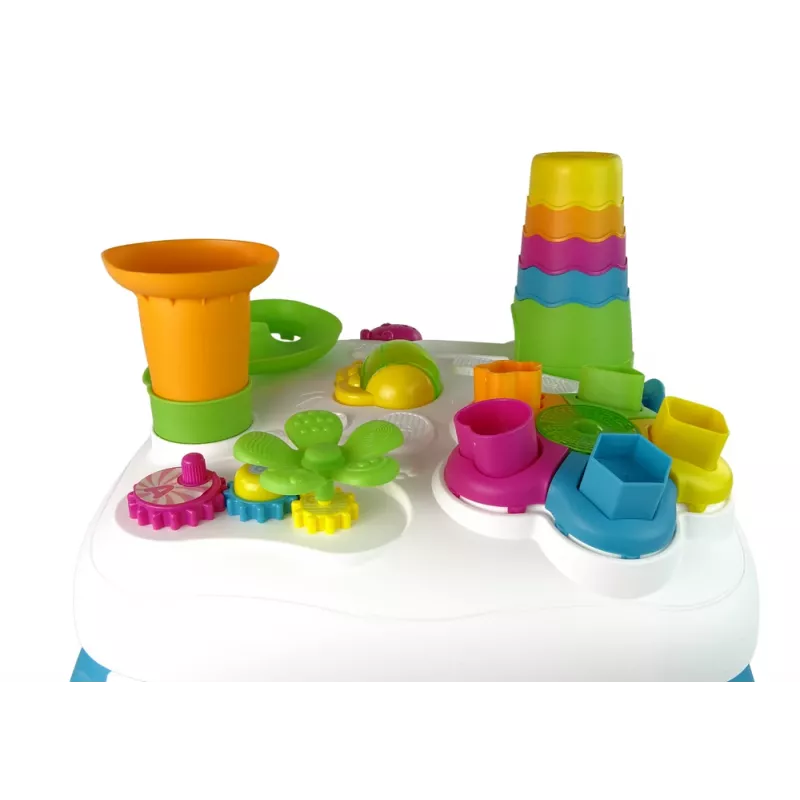 LEAN TOYS Interaktywny Stół Edukacyjny z Sortownikiem Kulek i Zjeżdżalnią Niebieski