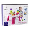 LEAN TOYS Interaktywny Stół Edukacyjny z Sortowaniem Piłek i Zjeżdżalnią Różowy