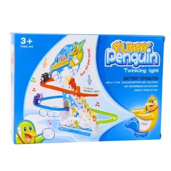 LEAN TOYS Interaktywne Pingwiny na Schodach Ruchomych dla Dzieci