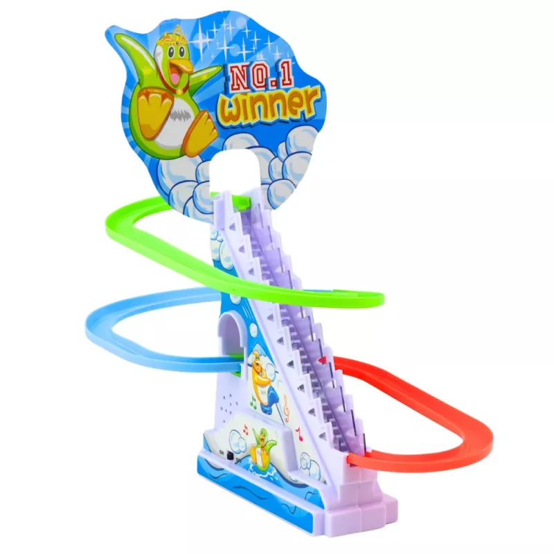 LEAN TOYS Interaktywne Pingwiny na Schodach Ruchomych dla Dzieci