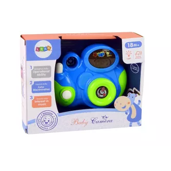 LEAN TOYS Interaktywny Aparat Fotograficzny dla Niemowląt z Melodiami Światła i Dźwięku Kolor Niebieski