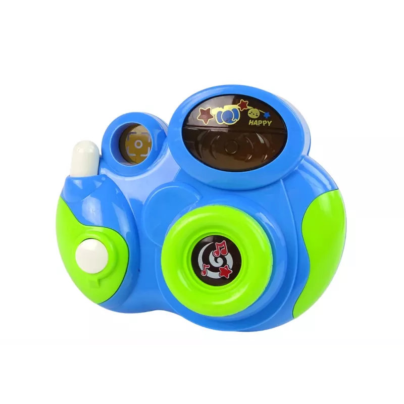 LEAN TOYS Interaktywny Aparat Fotograficzny dla Niemowląt z Melodiami Światła i Dźwięku Kolor Niebieski