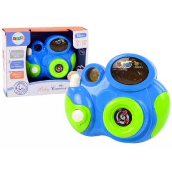 LEAN TOYS Interaktywny Aparat Fotograficzny dla Niemowląt z Melodiami Światła i Dźwięku Kolor Niebieski