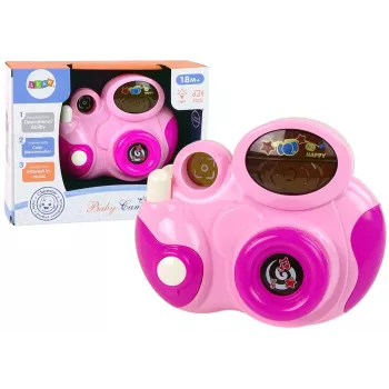 LEAN TOYS Interaktywny Aparat Fotograficzny dla Twojego Dziecka Melodie Światła i Dźwięku Kolor Różowy