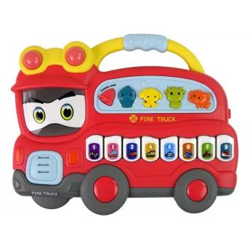 LEAN TOYS Interaktywne Pianino Straż Pożarna Dźwięki Zwierząt Pojazdów Melodie
