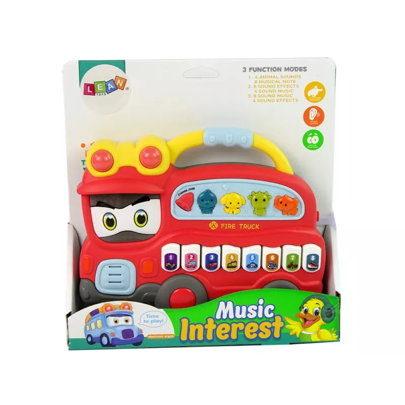LEAN TOYS Interaktywne Pianino Straż Pożarna Dźwięki Zwierząt Pojazdów Melodie