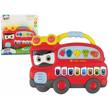 LEAN TOYS Interaktywne Pianino Straż Pożarna Dźwięki Zwierząt Pojazdów Melodie