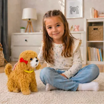LEAN TOYS Interaktywny Pluszowy Pies Miękkie Futro Rasa Pudel
