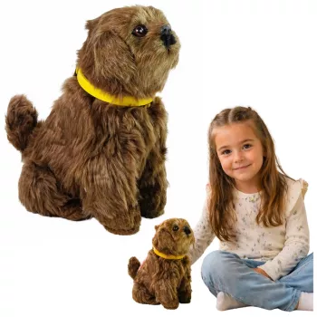 LEAN TOYS Interaktywny Pluszowy Pies z Miękkim Futrem - Pogłaszcz Go po Głowie i Poznaj Jego Funkcje