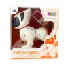 LEAN TOYS Interaktywny Robot Pies na Pilota Dźwięk Światło Biały Pomarańczowy