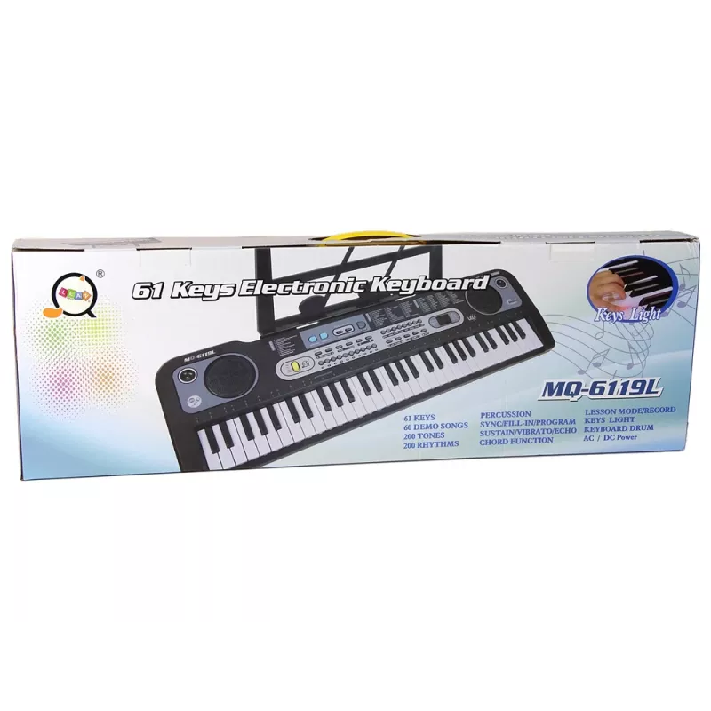 LEAN TOYS Keyboard z Mikrofonem Instrument Muzyczny dla Dzieci Czarny