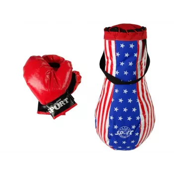 LEAN TOYS Zestaw bokserski dla dzieci Mega Boxing Set + Rękawice, worek bokserski 40 cm