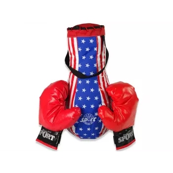 LEAN TOYS Zestaw bokserski dla dzieci Mega Boxing Set + Rękawice, worek bokserski 40 cm