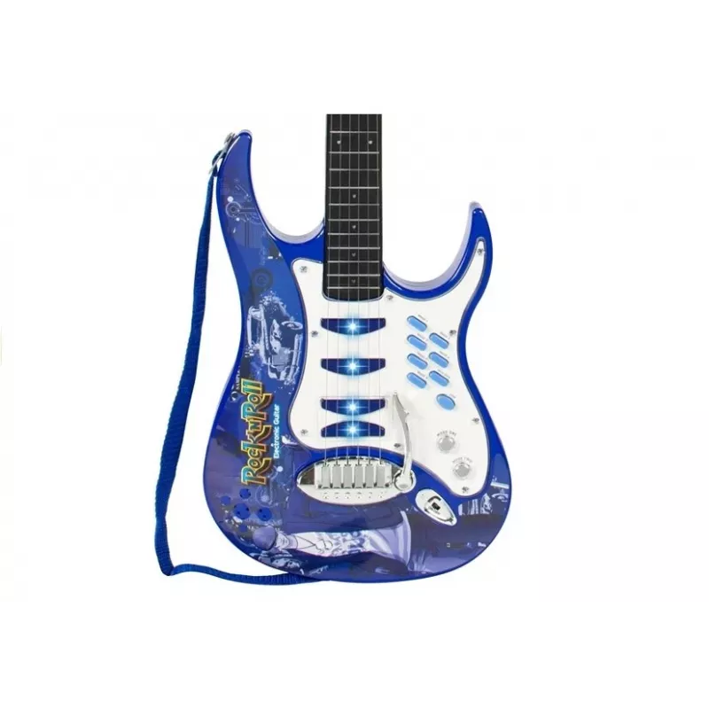LEAN TOYS Zestaw muzyczny dla dzieci: gitara, wzmacniacz, mikrofon z wejściem MP3 - 3+ lat