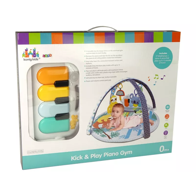 LEAN TOYS Koala Mata Edukacyjna Pianino Melodie Szelki