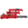 LEAN TOYS Duża 3-piętrowa przyczepa ciężarówka z wysuwaną rampą do startu samochodów