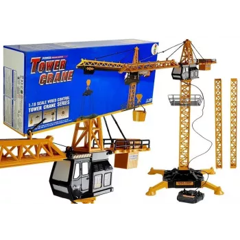 LEAN TOYS Duży Żuraw Budowlany z Regulowanym Hakiem Sterowanym Pilotem 182 cm