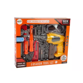 LEAN TOYS Duży zestaw narzędzi DIY + wiertarka akumulatorowa dla majsterkowiczów