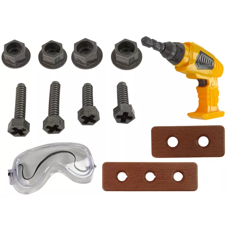 LEAN TOYS Duży zestaw narzędzi DIY + wiertarka akumulatorowa dla majsterkowiczów