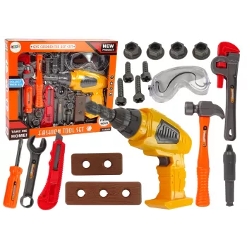 LEAN TOYS Duży zestaw narzędzi DIY + wiertarka akumulatorowa dla majsterkowiczów