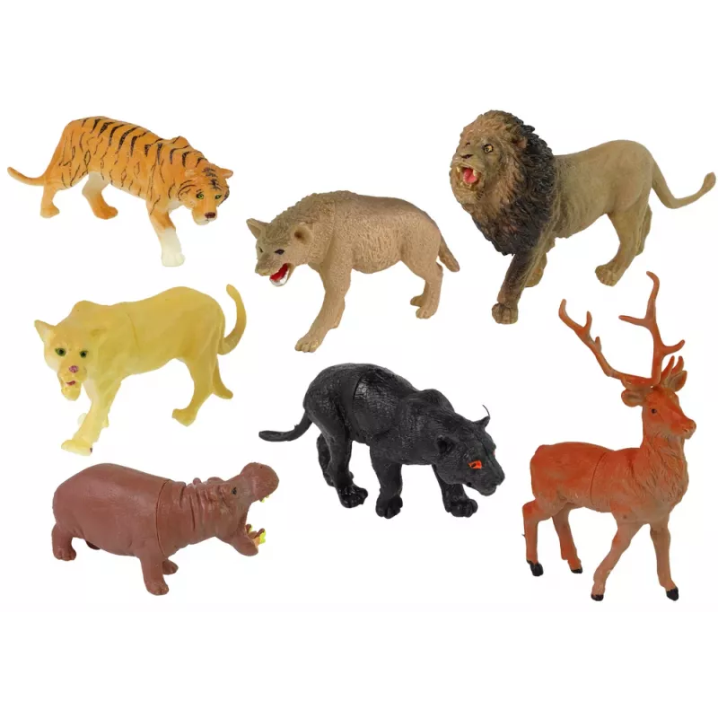 LEAN TOYS Duży Zestaw Figurek Dzikie Zwierzęta Safari + Akcesoria 34 Elementy