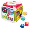 LEAN TOYS Duża wielofunkcyjna kostka edukacyjna Pianino Sorter Bęben – interaktywna zabawka 6-stronna ze światłami, dźwiękami, labiryntem z koralikami i sortownikiem kształtów