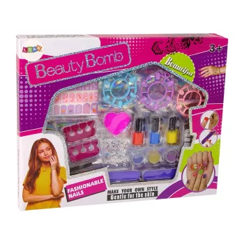 LEAN TOYS Duży zestaw do malowania paznokci Lakiery Naklejki Separatory