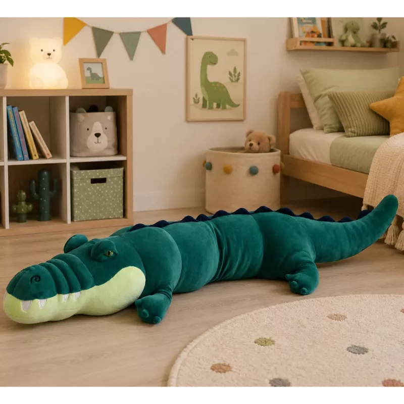 LEAN TOYS Duży pluszowy krokodyl maskotka przytulanka realistyczny zielony 150 cm