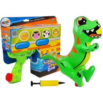 LEAN TOYS Duży pompujący pistolet na wodę w kształcie dinozaura