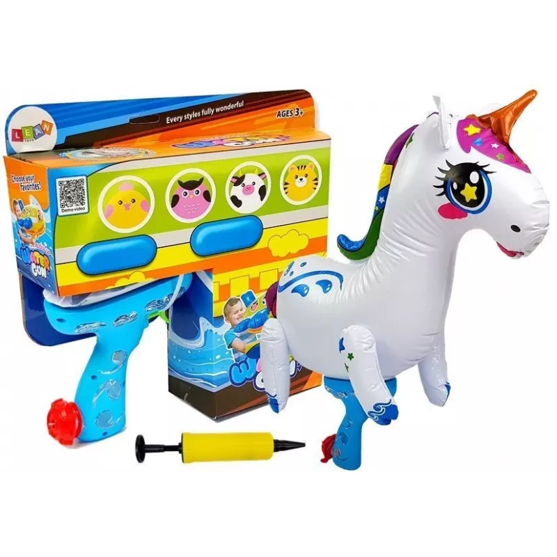 LEAN TOYS Duży pompowany pistolet na wodę Jednorożec