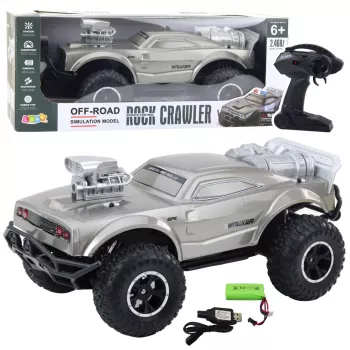 LEAN TOYS Duży zdalnie sterowany terenowy samochód sportowy RC Srebrny 1:8