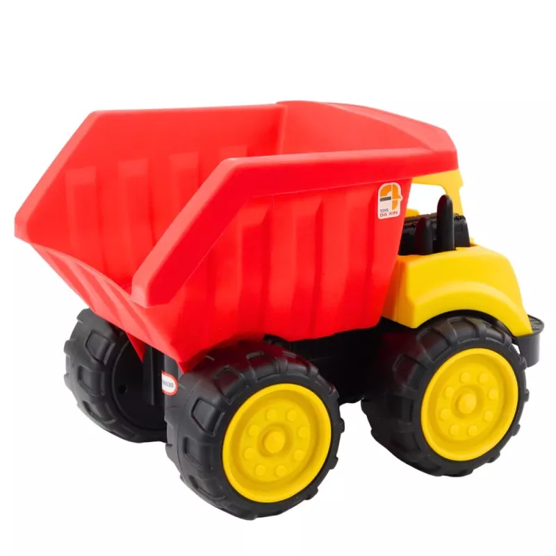 LEAN TOYS Duża wywrotka dla dzieci, piaskowa maszyna budowlana, czerwono-żółta