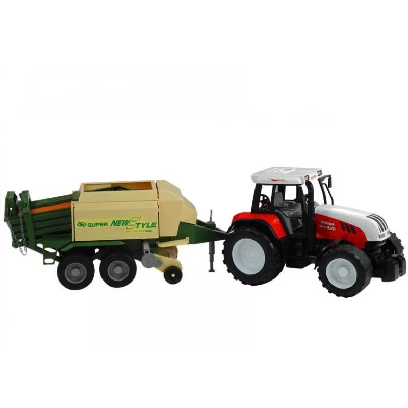 LEAN TOYS Duży traktor z przyczepą Maszyna rolnicza 65 cm