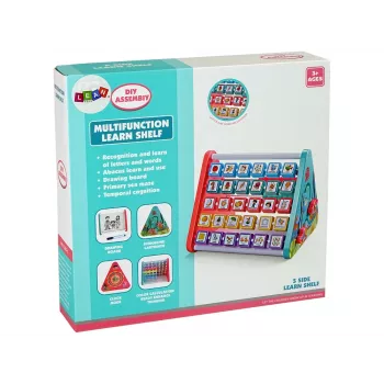 LEAN TOYS Półka edukacyjna Trójkąt Liczniki Litery Przedmioty Zwierzęta