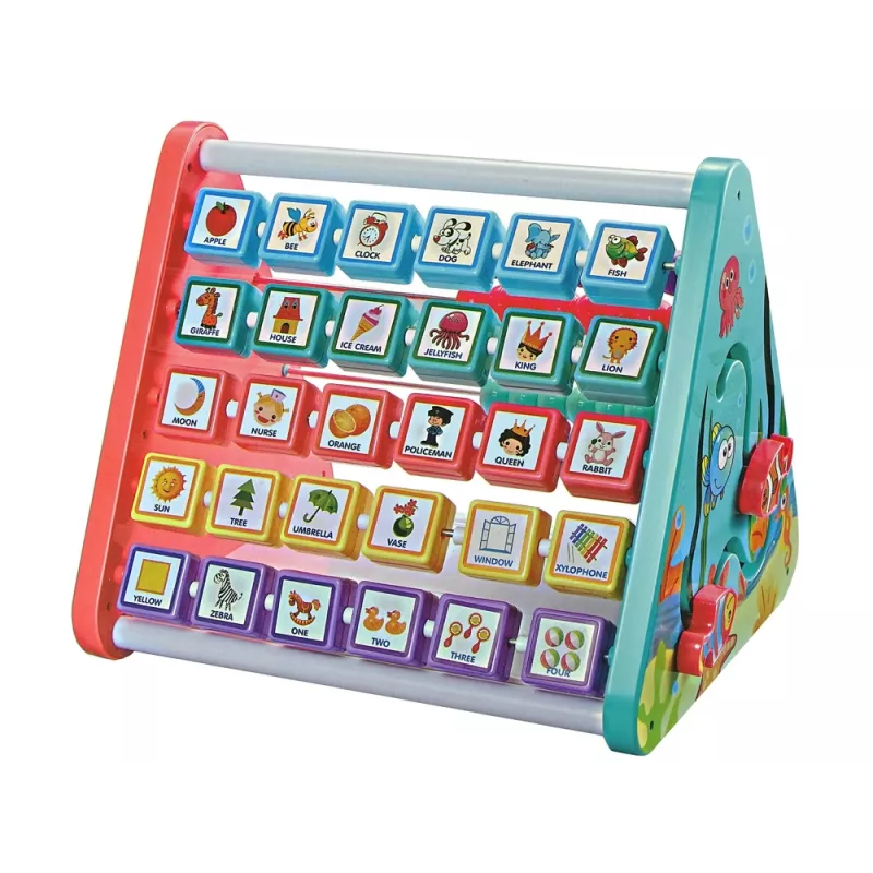 LEAN TOYS Półka edukacyjna Trójkąt Liczniki Litery Przedmioty Zwierzęta