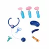 LEAN TOYS Zestaw Małego Doktora Wózek Medyczny RTG EKG Światła Różowy 16 szt.