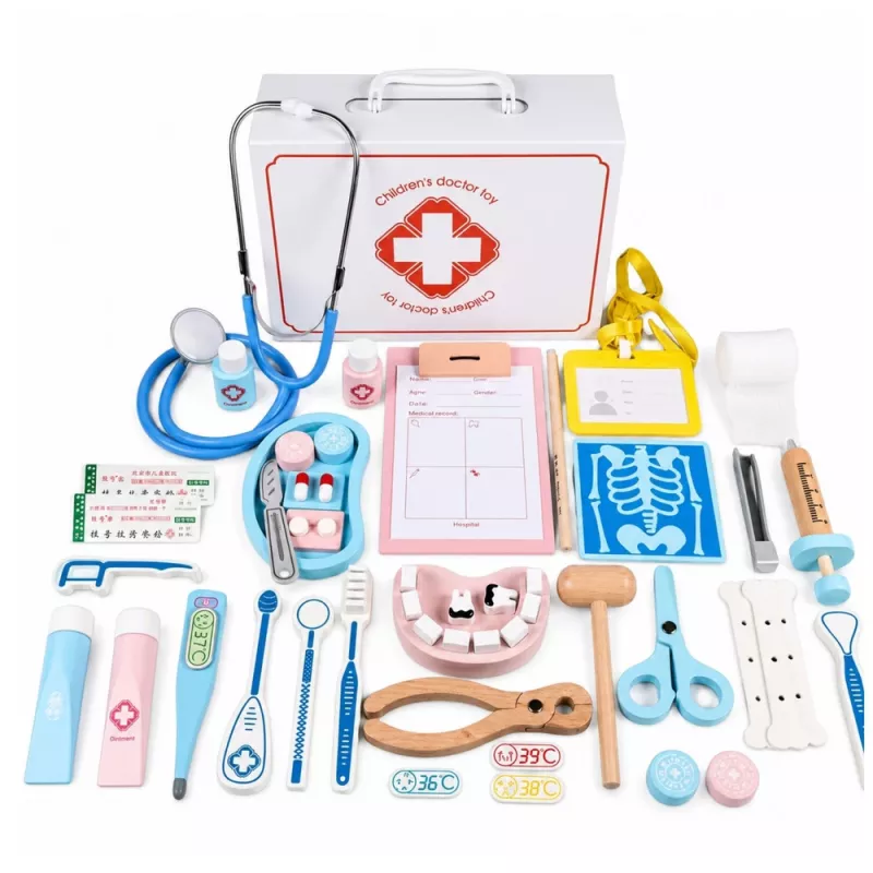 LEAN TOYS Zestaw Małego Doktora - Narzędzia medyczne - Realistyczne akcesoria - 36 szt.