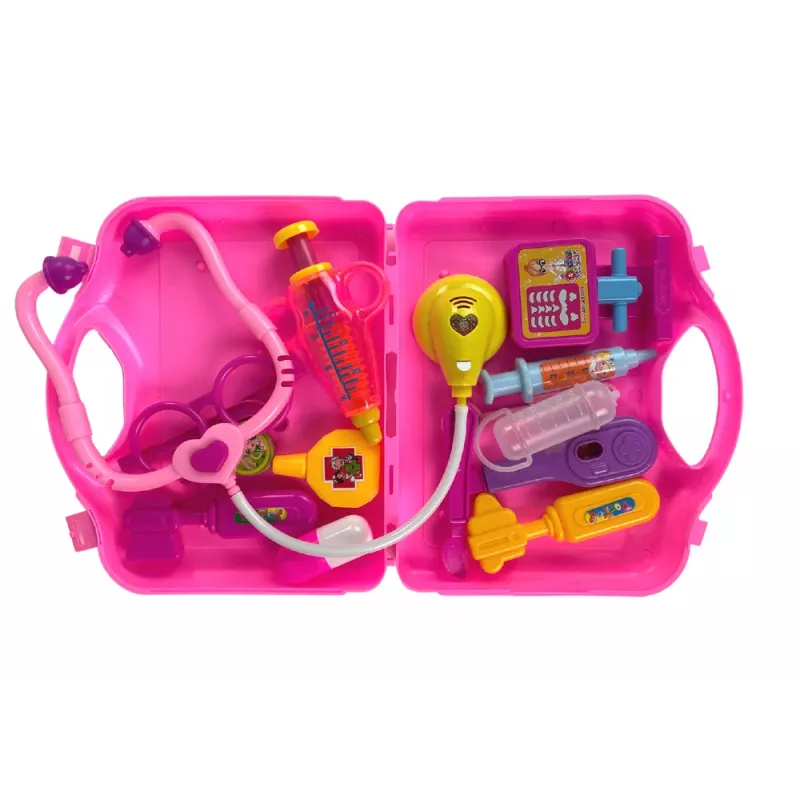 LEAN TOYS Little Doctor Set Case Pink Stethoscope