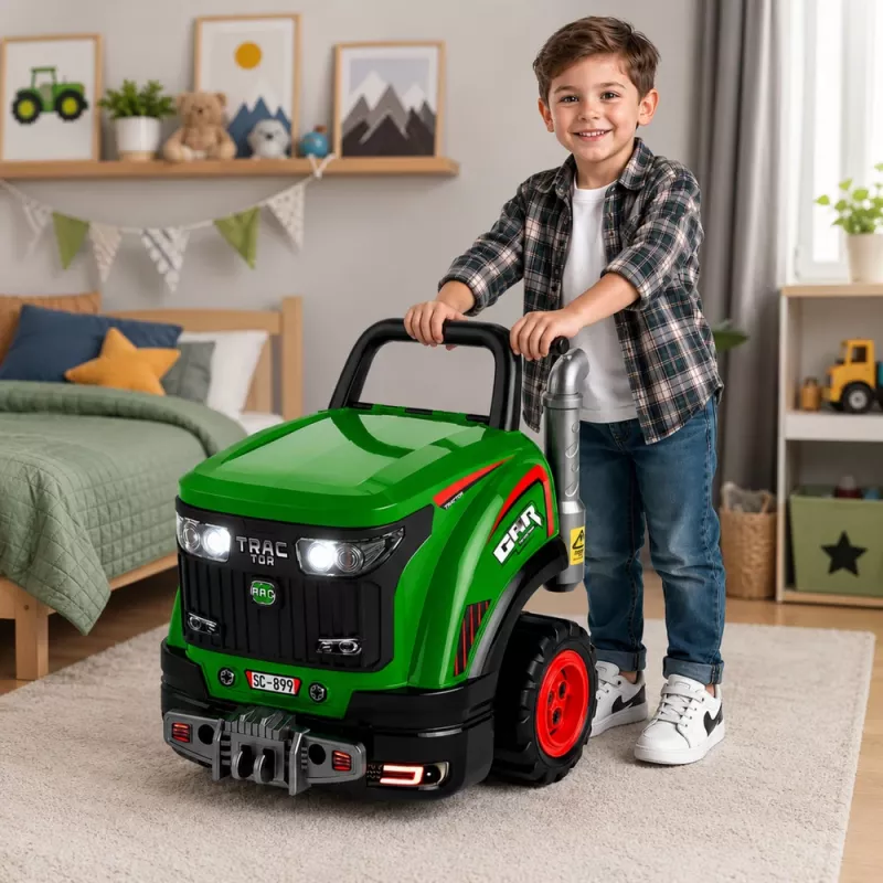 LEAN TOYS Ciągnik Małego Majsterkowicza do Rozkładania z Światłami, Dźwiękami i Parą