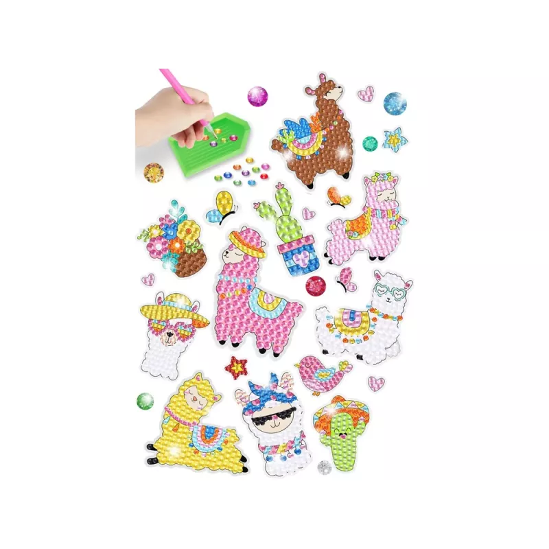 LEAN TOYS Llamas Animals Mosaic Diamond Embroidery Sticker Set