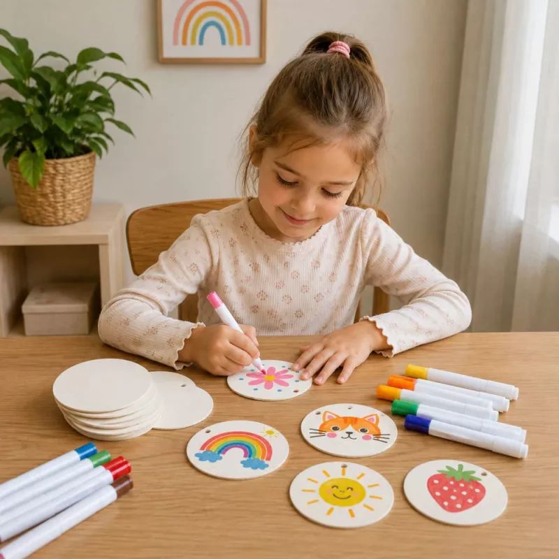 LEAN TOYS Magic 3D Painting Paper DIY Wood Pulp Discs 20 Pcs 6cm