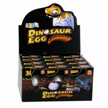 LEAN TOYS Magiczne jajko Wykluwający się dinozaur w wodzie Jajko Białe 6.5 cm