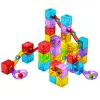 LEAN TOYS Magnetyczne Klocki Konstrukcyjne 60 szt. - Kolorowy Zestaw z Kulkami i Torami