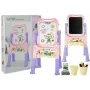 LEAN TOYS Magnetyczna Tablica Kredowa Niebieska Czerwona Akcesoria
