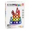 LEAN TOYS Magnetyczne klocki konstrukcyjne panele 3D kreatywne STEM kolorowe 27 szt.